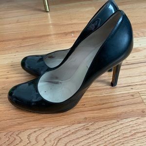 L K Bennett patent black pumps